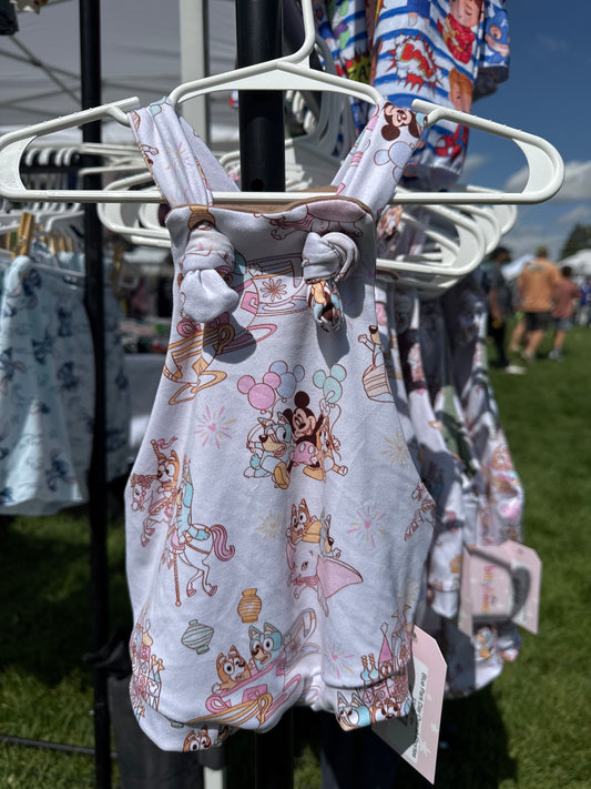 Blue Park Day Overall Shorties