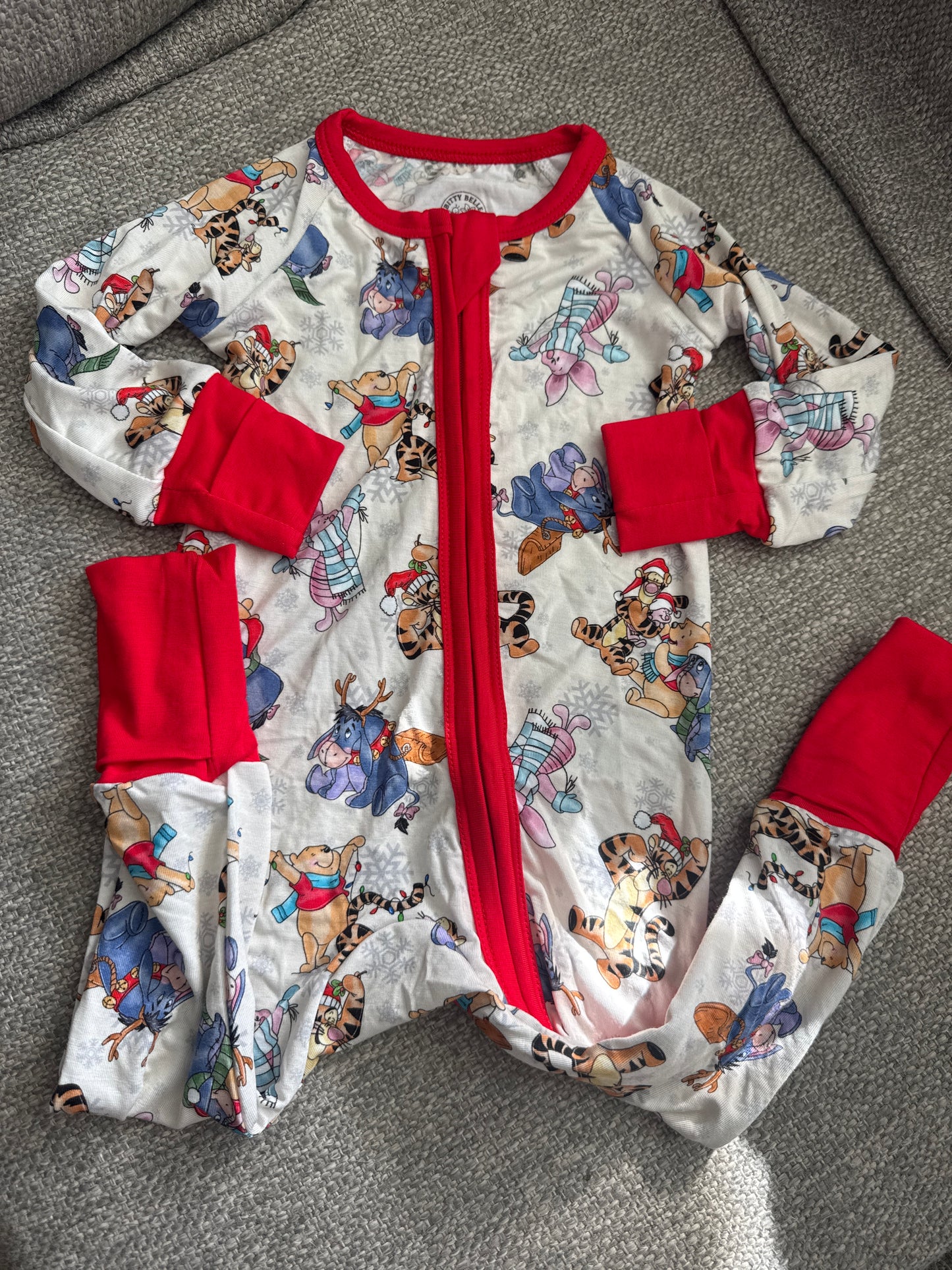 Bitty Belle Winnie Holiday Bamboo Zippy Jammies
