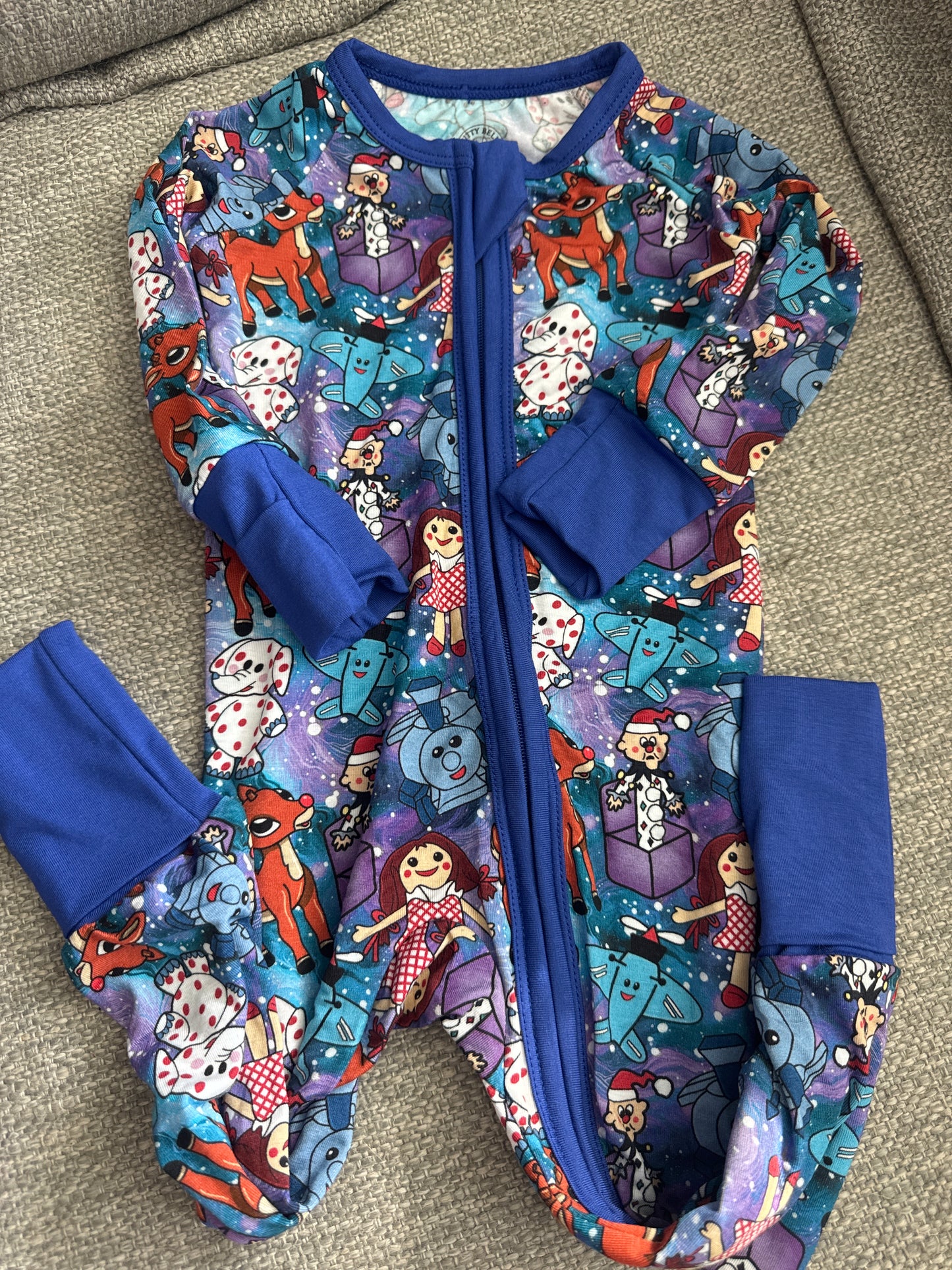Bitty Belle Rudolph Bamboo Zippy Jammie