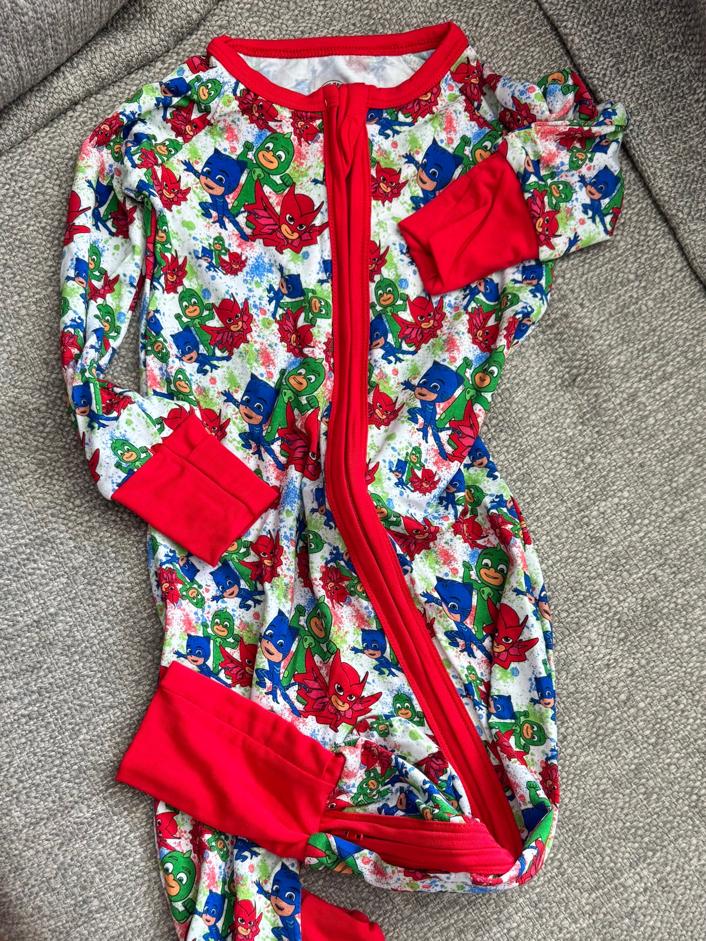 Bitty Belle PJ Mask Bamboo Zippy Jammies