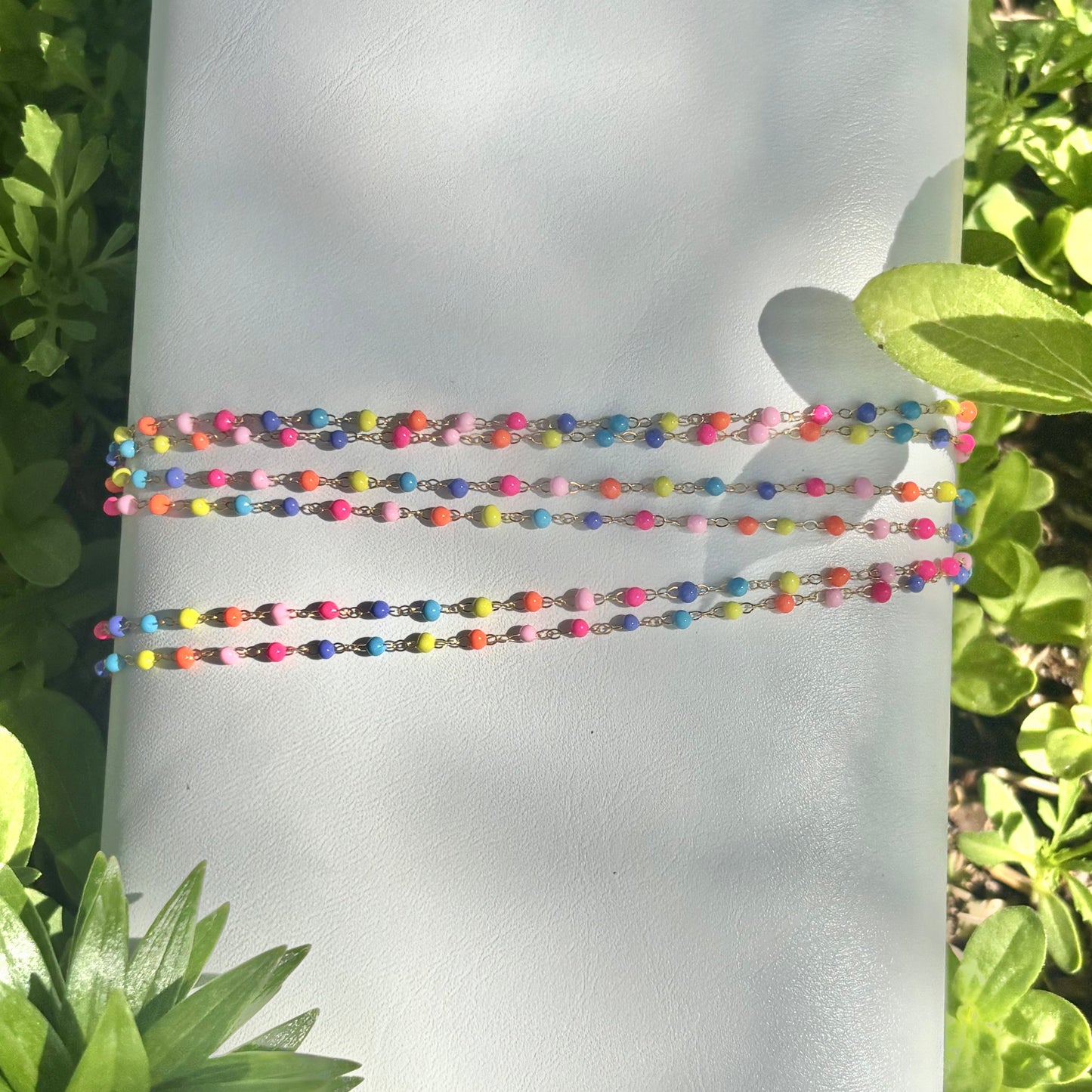 Neon rainbow 14k gold filled chain