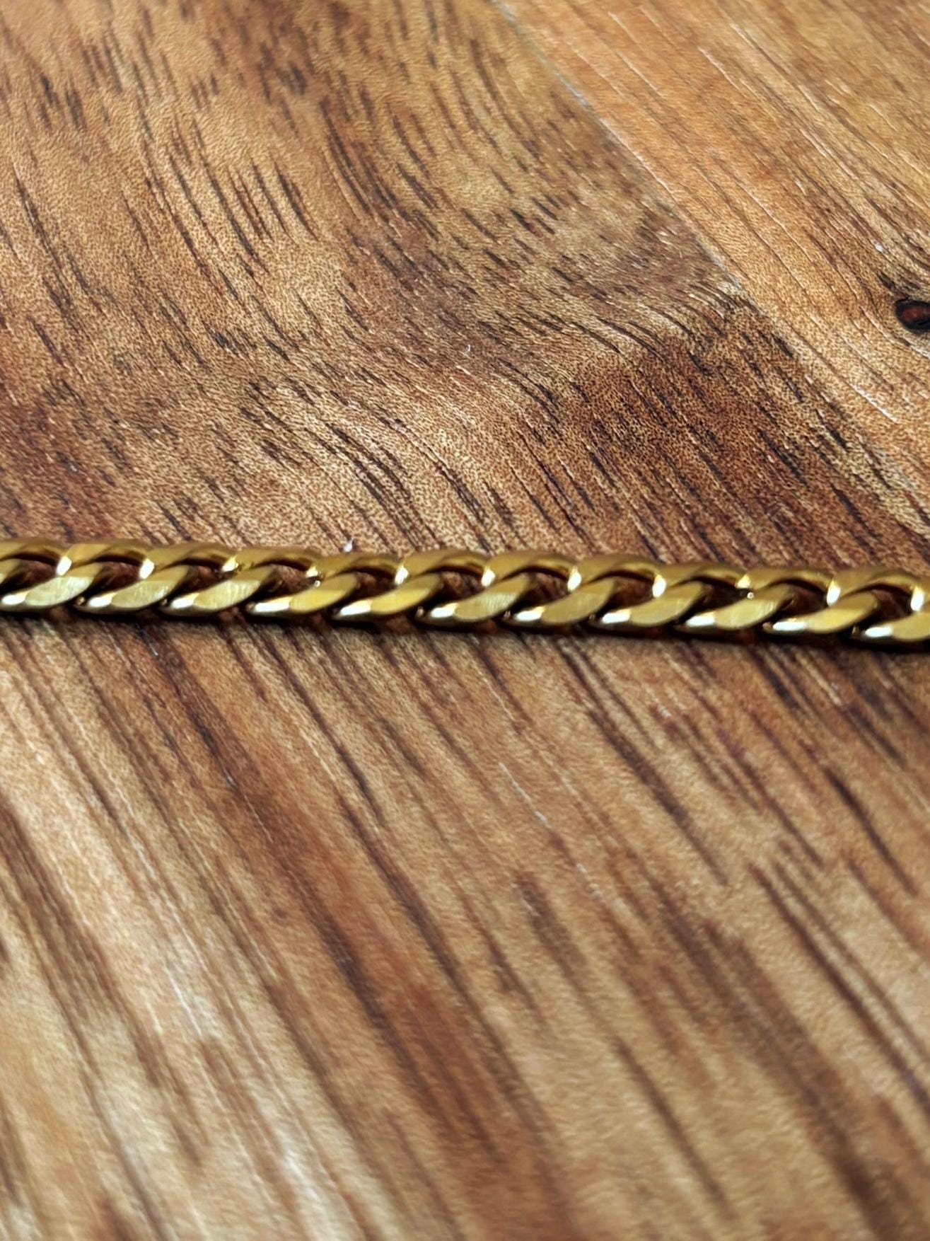Cuban chain Link chain non-tarnished gold 3.6 mm sold by the foot