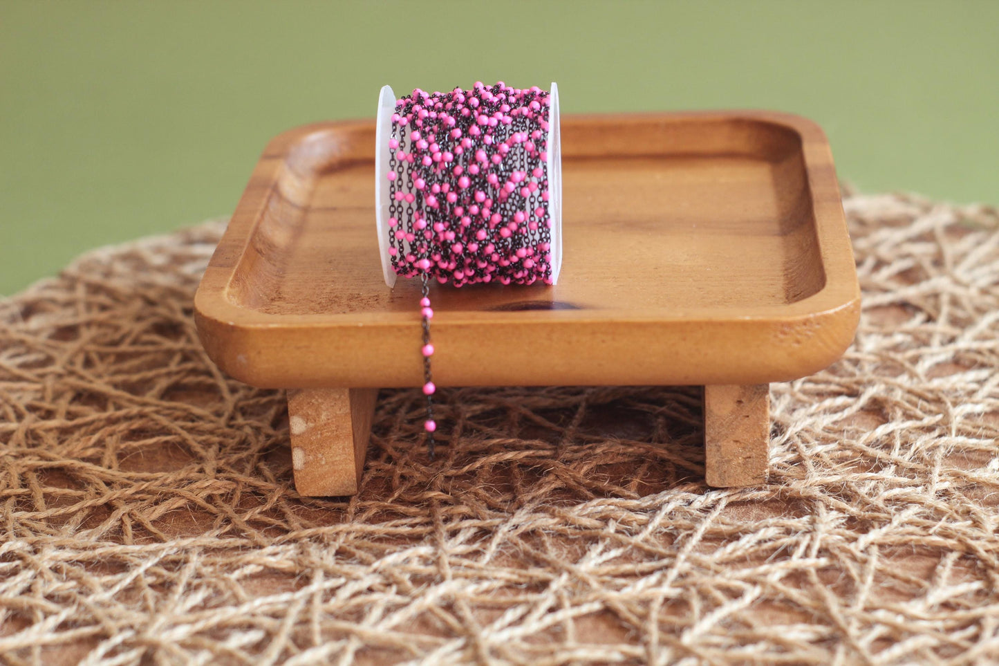 1.5mm PVD Black Famous Pink Stainless Steel Enamel Chain by the Foot Waterproof Permanent Jewelry Supply Tarnish Free Chain
