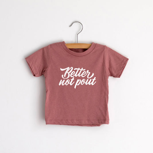 18-24m Gladfolk - Better Not Pout Mauve Baby & Kids Christmas Tee