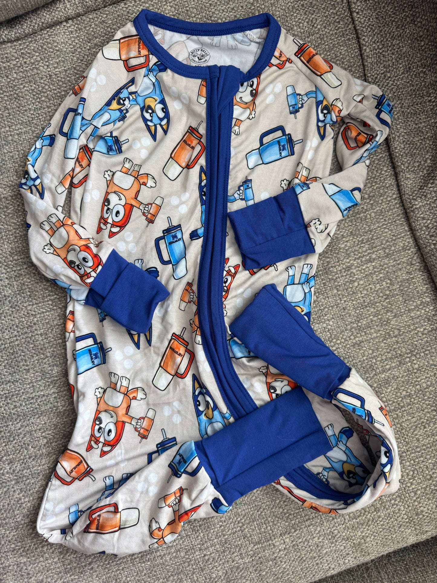 Bitty Belle Blue Dog Stanley Zippy Bamboo Jammies