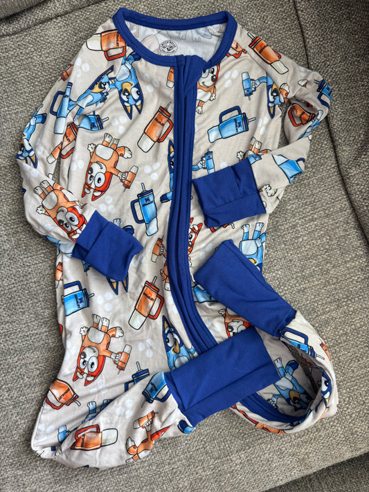 Bitty Belle Blue Dog Stanley Zippy Bamboo Jammies