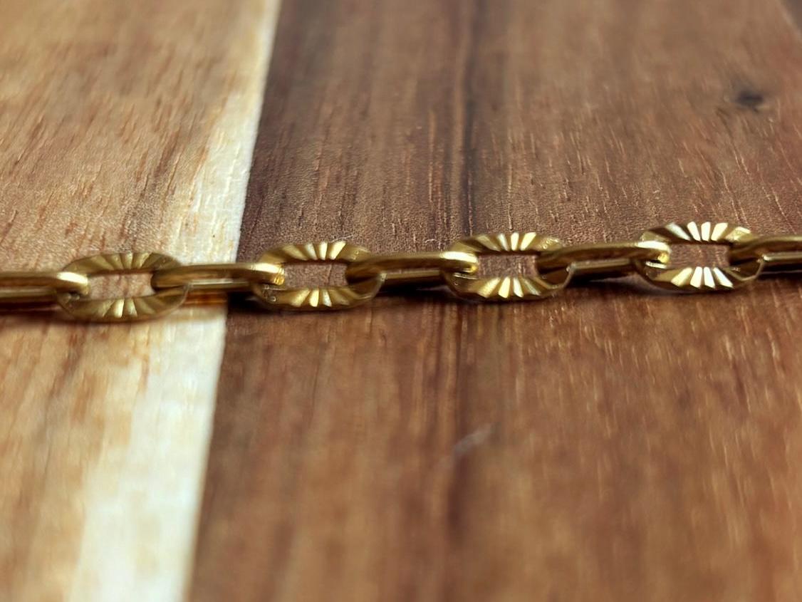 Kinked Paperclip Cable Chain, 6mm x 3mm Brass, Sold by Foot