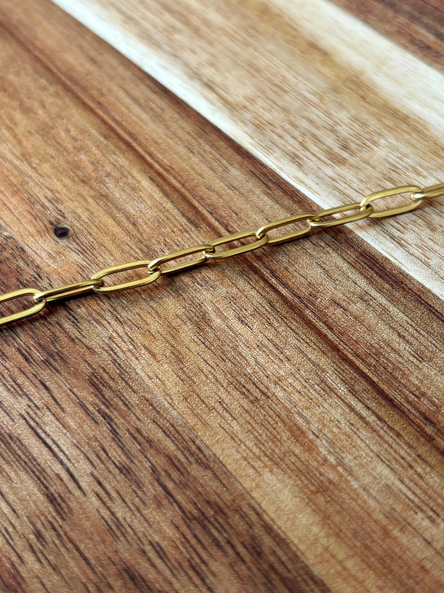 Waterproof Gold Paperclip Chain, 304 Stainless Steel, 4.25 x 11mm Links