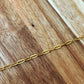 Paper clip chain non-tarnish gold stainless steel small size sold by the foot
