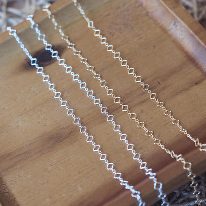4.3mm Clover Chain | 14K Gold Filled or Sterling Silver | Permanent Jewelry Chain by the Foot