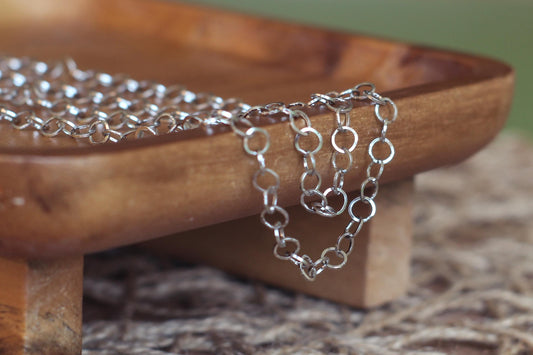 5mm Round Cable Chain - Made of 304L Stainless Steel - Sold by the foot