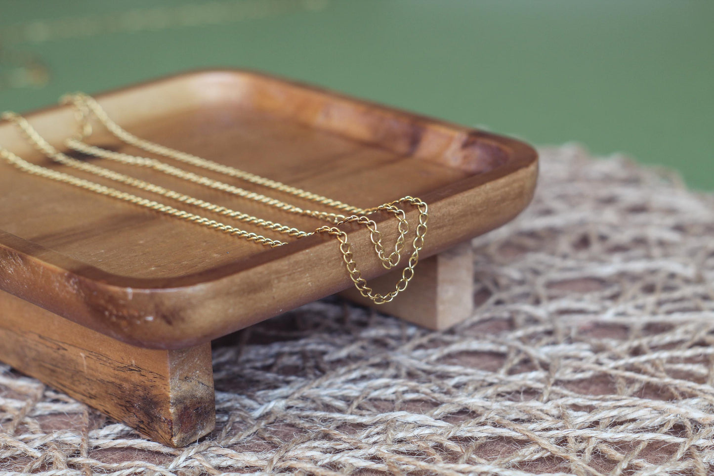 Curb chain size small 3 mm x 4 mm waterproof gold stainless steel sold by the foot