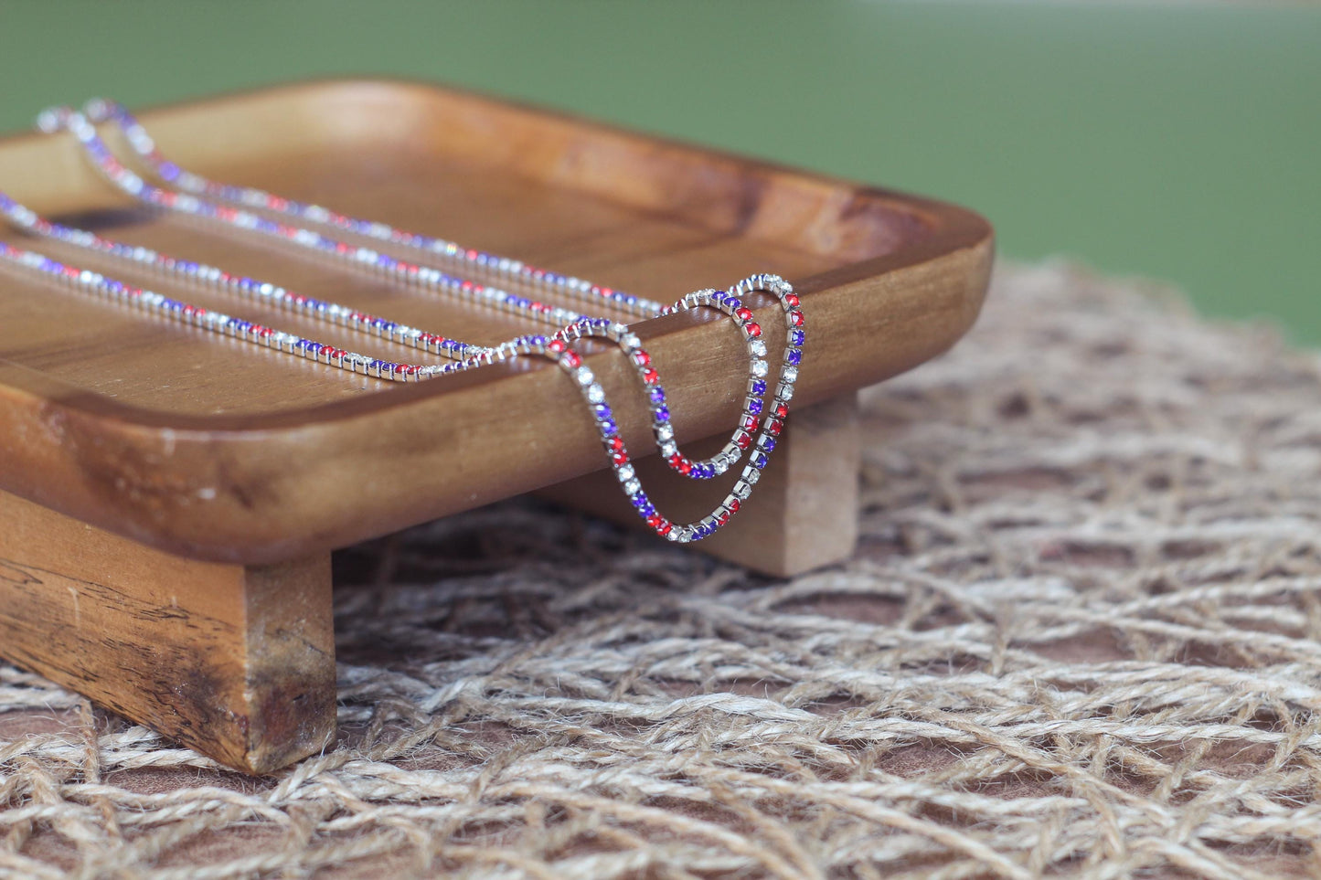 Patriotic red white blue 2mm Fourth of July Stainless Steel PVD Tennis Chain – Permanent Jewelry Supplies, Sold by Foot