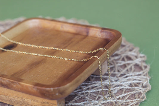 Satellite chain non-tarnish gold 2 x 3 mm beads by the foot stainless steel