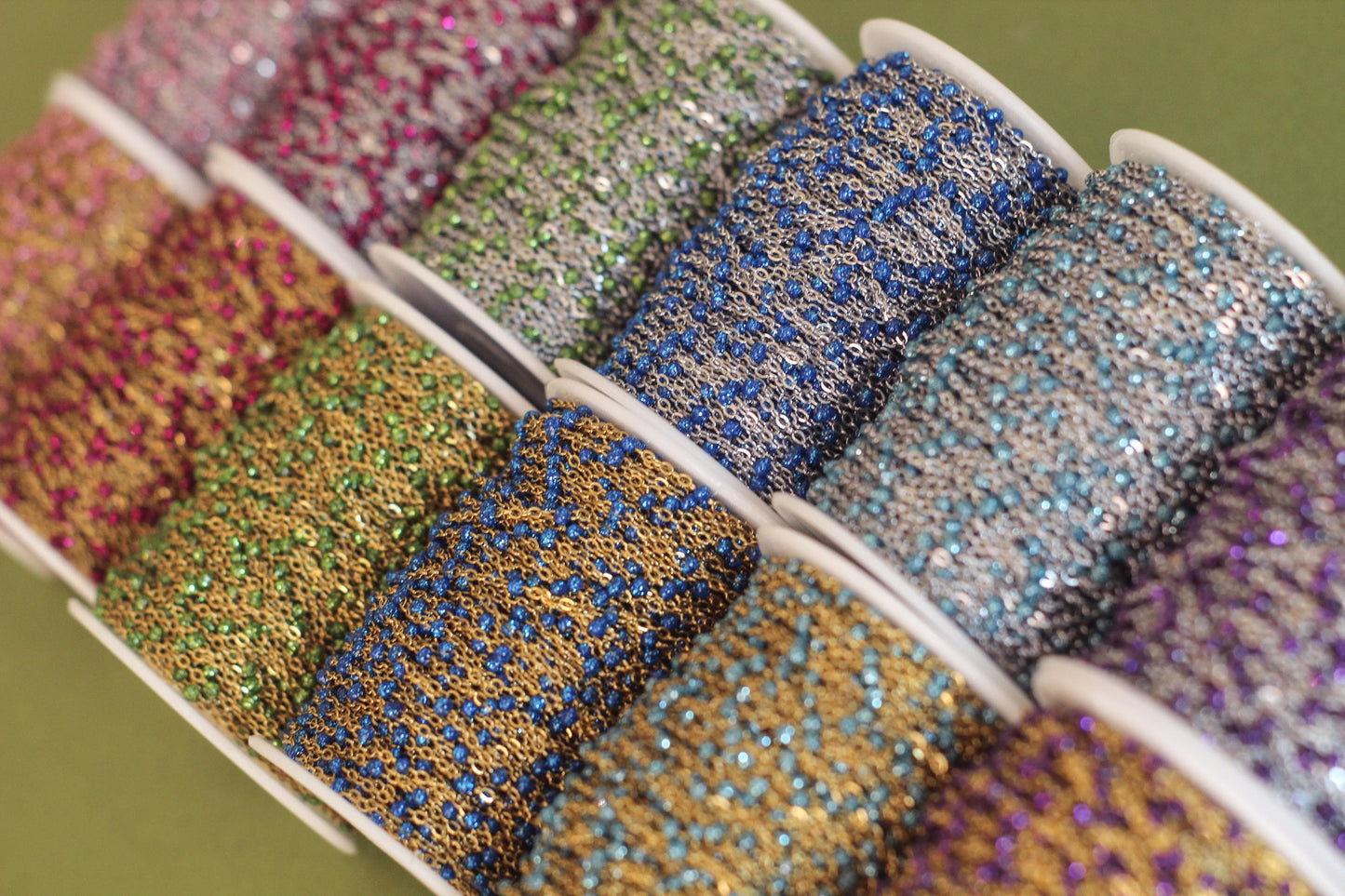 1.5mm PVD Gold & Silver Color Option Stainless Steel Enamel Chain by the Foot Waterproof Permanent Jewelry Supply Tarnish Free Sparkle Chain