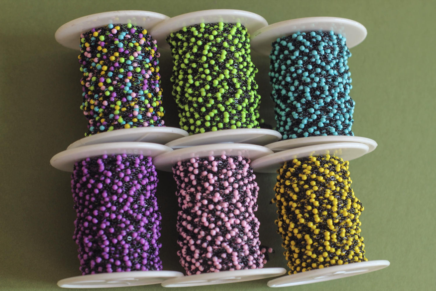 1.5mm PVD Black Pastel Rainbow Stainless Steel Enamel Chain by the Foot Waterproof Permanent Jewelry Supply Tarnish Free Chain