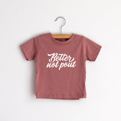 2t Gladfolk - Better Not Pout Mauve Baby & Kids Christmas Tee