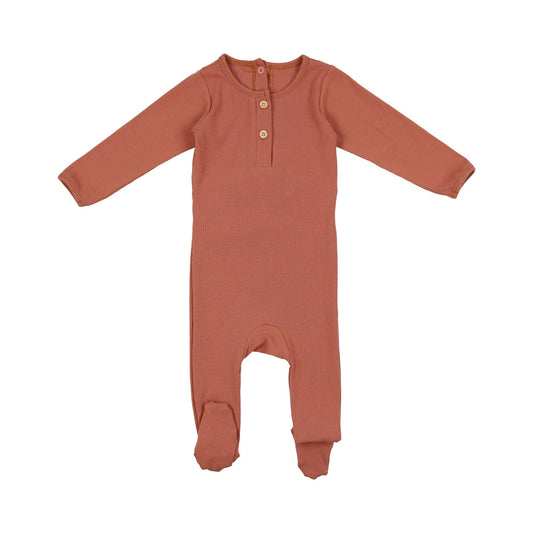 Pouf - Ribbed Henley Footie 6-9m Brick